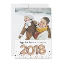 Globo de 2018 | Año Nuevo Feliz | Tarjeta fotográf