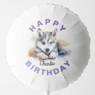 Globo de acuarela Husky Siberian