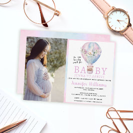 Globo de aire caliente bebé ducha foto invitación