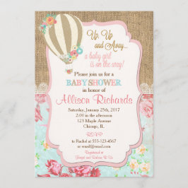 Globo de aire caliente bebé ducha invitación grifo