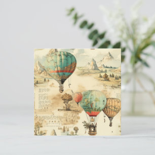 Globo de aire caliente de época en un paisaje sere