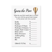 Globo de aire caliente de oro adivina tarjetas de 