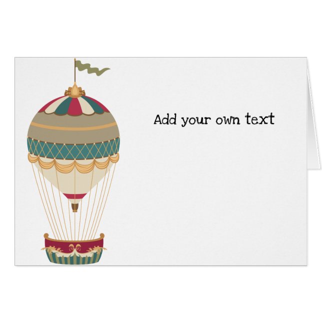 Globo de aire caliente de Steampunk Adorable con b (Anverso (Horizontal))