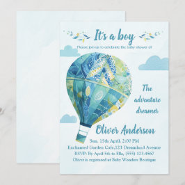 Globo de aire caliente es una invitación de un chi