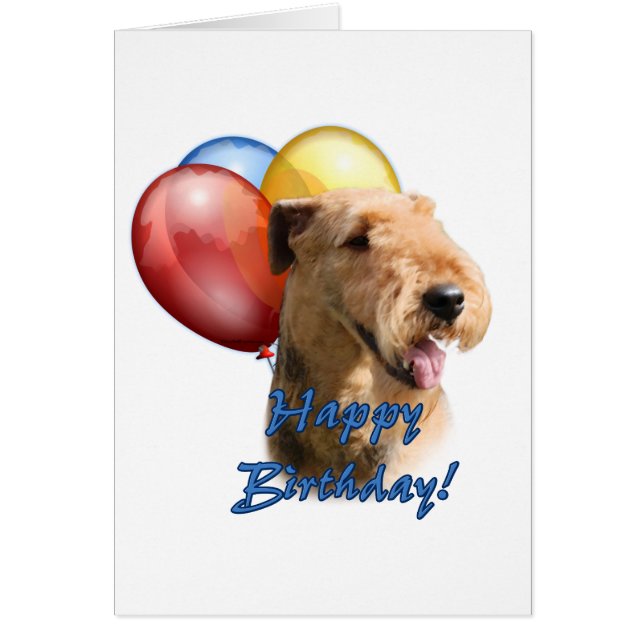 Globo de cumpleaños feliz de Airedale Terrier (Frente)