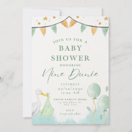 globo de invitación a la ducha para bebés