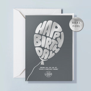 Globo de Logotipo Gris Cumpleaños de Negocio con H