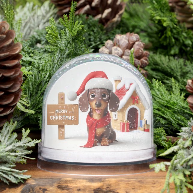 Globo de Nieve para Navidades de Dachshund (Invierno)