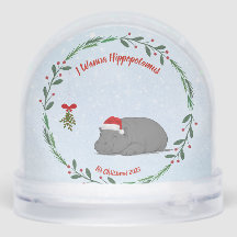 Globo de Nieve Personalizable - Hipopótamo Dormiló