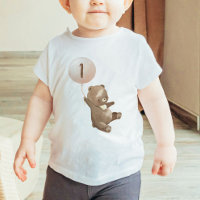 Globo de oso de camiseta de bebé beary First Birda