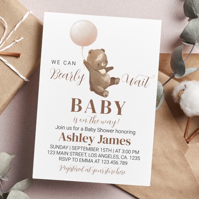 Globo de oso de invitaciones Baby Shower de Oso de (Subido por el creador)