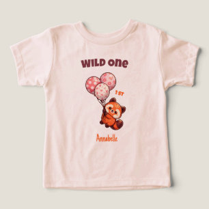Globo de Panda Rojo Wild One cumpleaños 1 niños