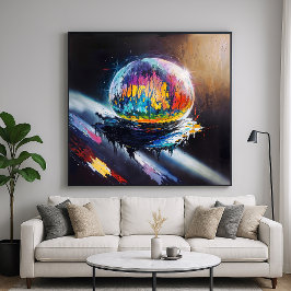Globo Desordenado - Estilo de Arte Cósmico Abstrac