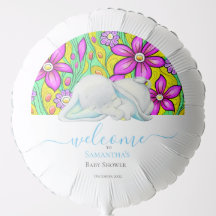 Elefante de Baby Shower Flora Azul