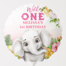 Elefante Tropical Floral Salvaje Un Primer Cumplea