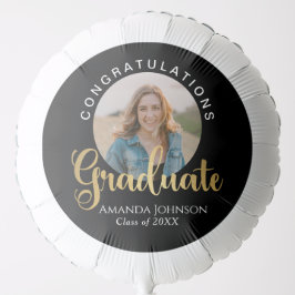 Globo Felicitaciones Grad Photo Black Graduation