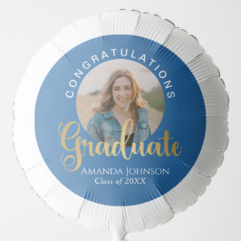 Globo Felicitaciones Grad Photo Blue Graduation