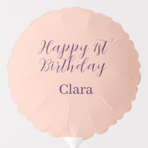 Feliz 1er cumpleaños naranja púrpura boho retro no