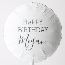 Feliz cumpleaños nombre personalizado negro y blan