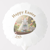 Feliz Pascua conejo blanco año foto nombre familia