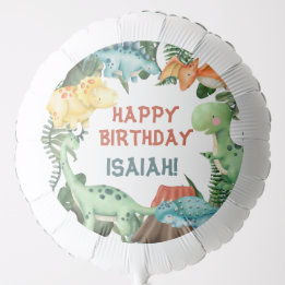 Globo Fiesta como placas de papel de cumpleaños de dinos