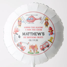 Globo Firetrucks Boy 1st Birthday | Cute Little party