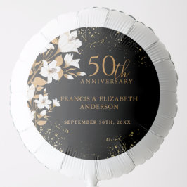 Globo Floral Black Gold 50° aniversario Boda