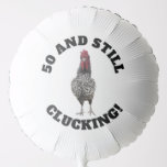 Globo Funny 50th Birthday Party Black Rooster<br><div class="desc">El divertido globo de gallos negros de la fiesta de cumpleaños número 50 es una gran elección para poner una sonrisa en la cara de alguien que llega a los cincuenta! "El gran gallo se centra en la parte delantera del globo y "50 y todavía atormentado" es en una gran...</div>