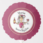 Globo Funny Classy Personalizado Lady Birthday Center<br><div class="desc">¡¡¡Celebren su cumpleaños de hito con este adorable globo central que le hace saber que está "envejecida a la perfección"!!! Personalice este globo con su nombre y busque también la fijación de fiestas coordinadores :)</div>