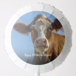Globo Funny Cow Birthday<br><div class="desc">Personalizado Añade Tu Propio Globo Fotográfico.</div>