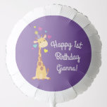 Globo Giraffe Kids Birthday Fiesta Cute<br><div class="desc">¡Esta adorable jirafa está aquí para el cumpleaños de su hijo! ¡Funciona bien para una fiesta de primer cumpleaños de niños lindos, un fiesta de zoológico o sólo un niño que ama las jirafas a cualquier edad! ¡El adorable bebé animal está usando un pequeño gorra fiesta para ayudar a celebrar!...</div>