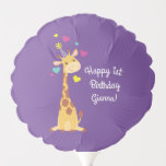 Globo Giraffe Kids Birthday Fiesta Cute<br><div class="desc">¡Esta adorable jirafa está aquí para el cumpleaños de su hijo! ¡Funciona bien para una fiesta de primer cumpleaños de niños lindos, un fiesta de zoológico o sólo un niño que ama las jirafas a cualquier edad! ¡El adorable bebé animal está usando un pequeño gorra fiesta para ayudar a celebrar!...</div>