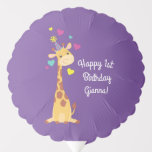 Globo Giraffe Kids Birthday Fiesta Cute<br><div class="desc">¡Esta adorable jirafa está aquí para el cumpleaños de su hijo! ¡Funciona bien para una fiesta de primer cumpleaños de niños lindos, un fiesta de zoológico o sólo un niño que ama las jirafas a cualquier edad! ¡El adorable bebé animal está usando un pequeño gorra fiesta para ayudar a celebrar!...</div>