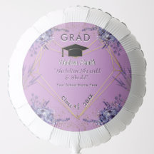 Girly Floral Purple Lavender | Graduación de oro