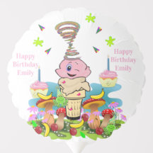 Globo, Feliz Cumpleaños, Cupcake Rosa