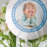Globo Happy Birthday Simple Modern Custom Photo<br><div class="desc">This simple and modern design is composed of serif typography and add a custom photo.</div>