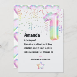 Globo irlandés falso 1er cumpleaños invitación