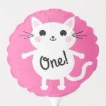 Globo Kitty Cat Kids Birthday Cute<br><div class="desc">¡Este adorablemente lindo y colorido gato de gatito personalizado está aquí para ayudar a tu pequeño a celebrar su primera fiesta de cumpleaños o un cumpleaños a cualquier edad! ¡Perfecto para un niño o chica que ama a los gatos gatos gatos!</div>