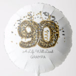 Globo Leopard Life Well Live 90th Birthday Name Fun<br><div class="desc">Leopard print 90th Balloons, Confetti en negro y oro con el personalizado A LIFE BIEN VIVIDO en negro, NOMBRE personalizado en negro. Texto fácil de personalizar, color de texto, fuente. Excelente para CUALQUIER celebración de cumpleaños número 90, tema Fiesta, Memorial. Salvaje, colorido, divertido. Mezcla y combina colecciones de Fiestas/Animales completas...</div>