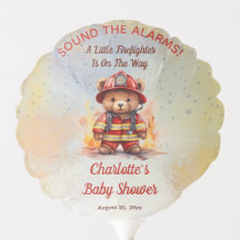 Little Firefighter Teddy Bear Baby Shower 