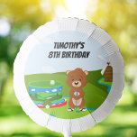 Globo Mini Putt Putt Birthday Cute Gopher Kids Fiesta<br><div class="desc">Este divertido globo de cumpleaños incluye un gopher adorable al lado de un mini golf con forma de torta de cumpleaños,  con un molino de viento clásico girando al fondo.</div>
