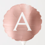 Globo Monograma de Acero Inoxidable Rosa Faux<br><div class="desc">Relieve metalizado Metálico Rosa Faux Faux de Oro Elegante Balón de cumpleaños. Estos globos de Boda,  ducha nupcial o fiesta de cumpleaños se pueden personalizar para incluir su nombre inicial y de pila. Póngase en contacto con el diseñador para obtener elementos coincidentes personalizados.</div>
