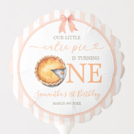 Globo Naranja Cutie Pie Gingham Primer Cumpleaños