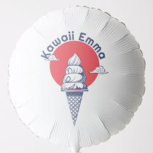 Nombre personalizado Kawaii Ice Cream Cone Cute ja