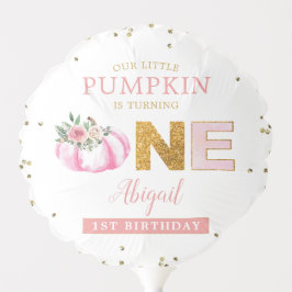 Globo Nuestra calabaza Pink Gold Floral Primer cumpleaño