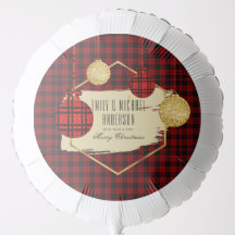 NUEVO Bufalo Plaid Gold Personalizado BALLOON Xmas