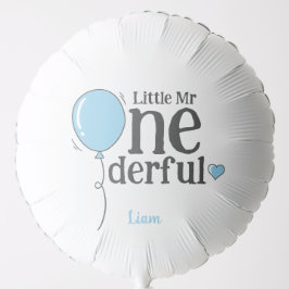 Globo Pequeño y lindo Sr. Onemaravilloso Azul Personaliz