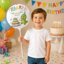 Globo personalizado de dinosaurio para cumpleaños 