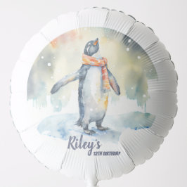 Globo Pingüino en un paisaje nevado - Fiesta de cumpleañ