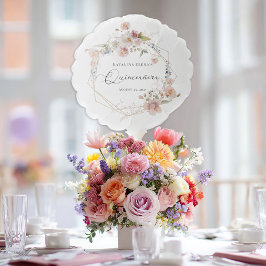 Globo Quinceanera floral acuarela